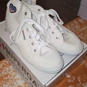 NWT Superga White High-Top Sneakers